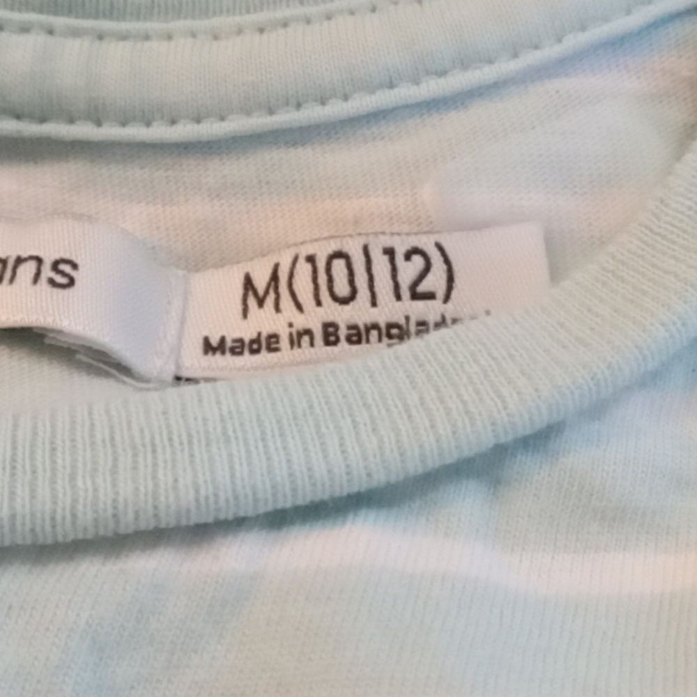 Calvin Klein Boy's Short Sleeve Shirt Size M (10-12) Teal Stripes - Picture 7 of 10